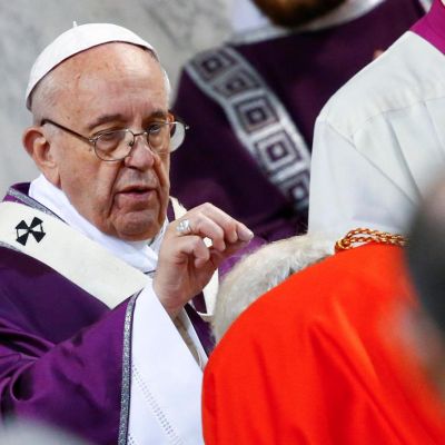 Papa Francesco celebra la cerimonia del Mercoledì delle Ceneri